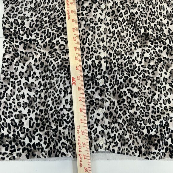 Karen Scott Size Med Cheetah Animal Print Button‎ Cardigan Sweater Office Career - Picture 6 of 9